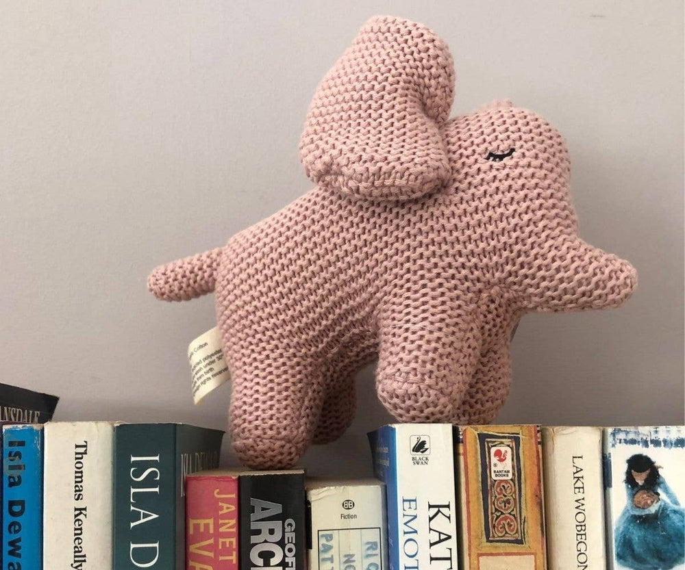 Organic Chunky Knit Plush Toy - Baby Elephant