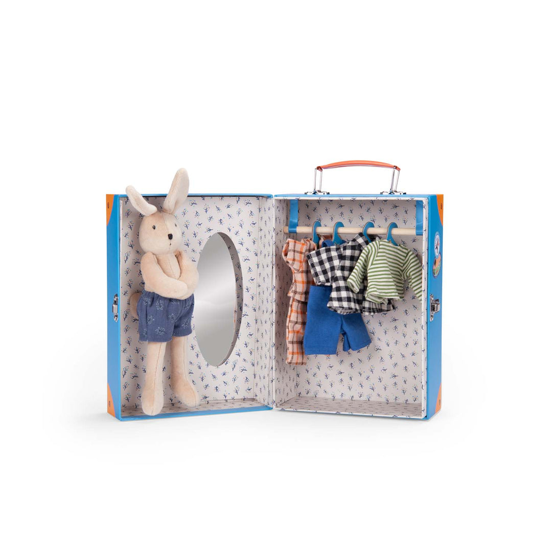 Moulin Roty | La Grande Famille Wardrobe Suitcase - Sylvain Rabbit