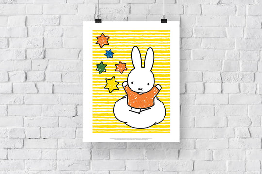 Miffy Art Print On A Cloud | 11” x 14”