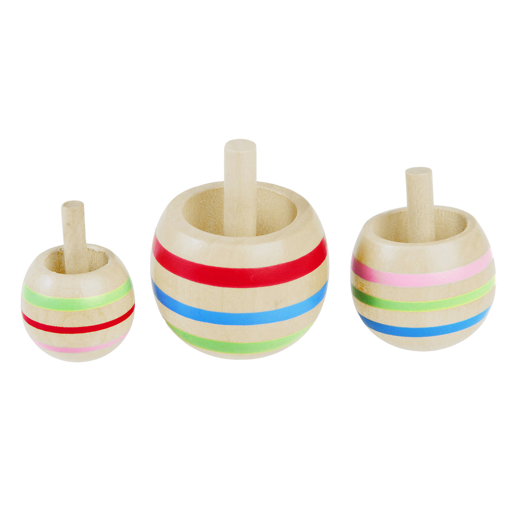 Wooden Spinning Tops | Set of 3