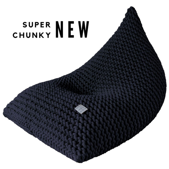 Kids Chunky Knitted Bean Bag | Navy Blue