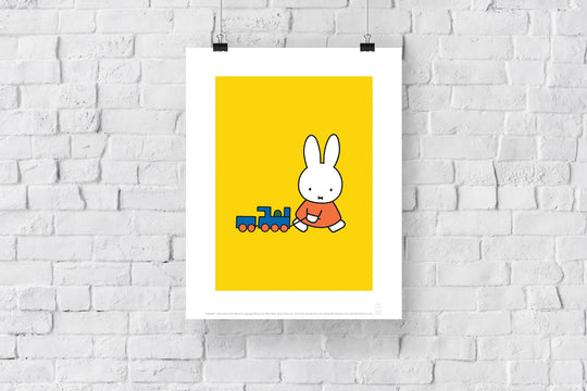 Miffy Art Print Pulling A Train | 11” x 14”