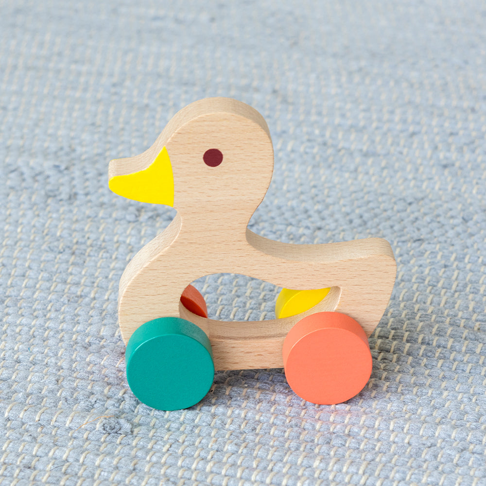 Wooden Push Along Toy Duck