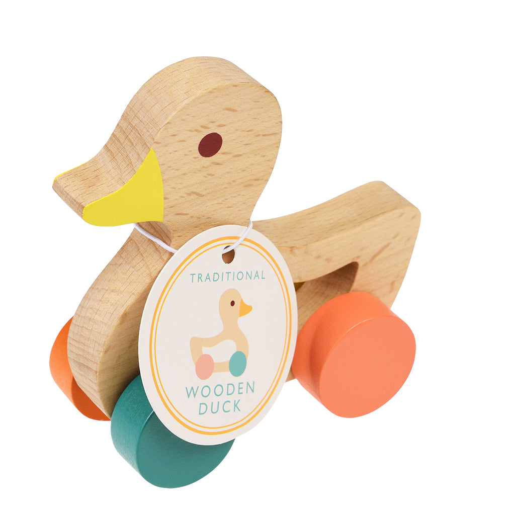 Wooden Push Along Toy Duck