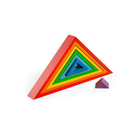 Wooden Rainbow Stacking Triangle
