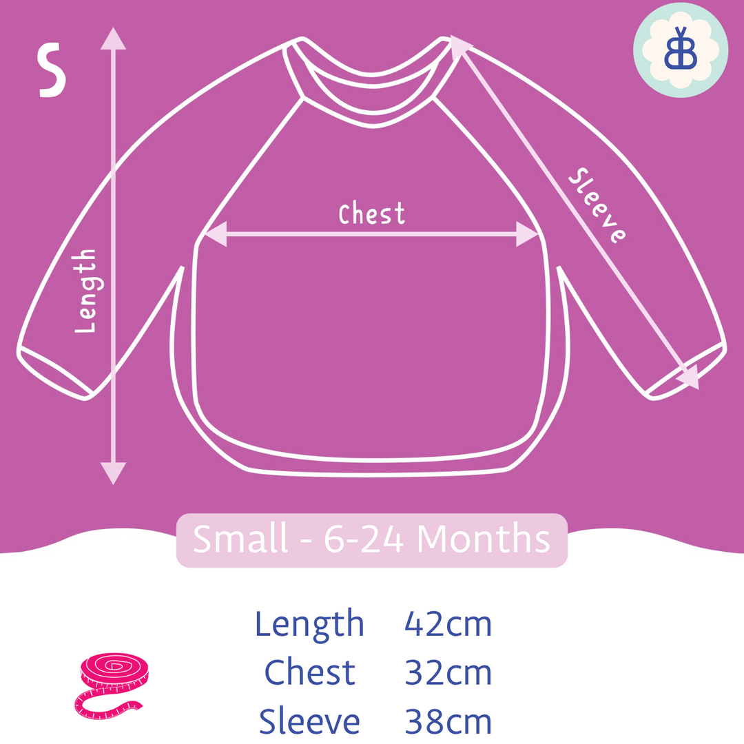 Long Sleeved Baby Bib - Snack Time