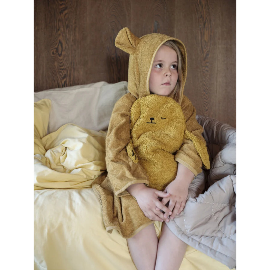 Organic Cotton & Bamboo Bathrobe | Bear - Ochre - Moo Like a Monkey