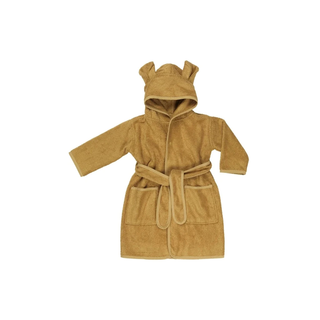 Organic Cotton & Bamboo Bathrobe | Bear - Ochre - Moo Like a Monkey