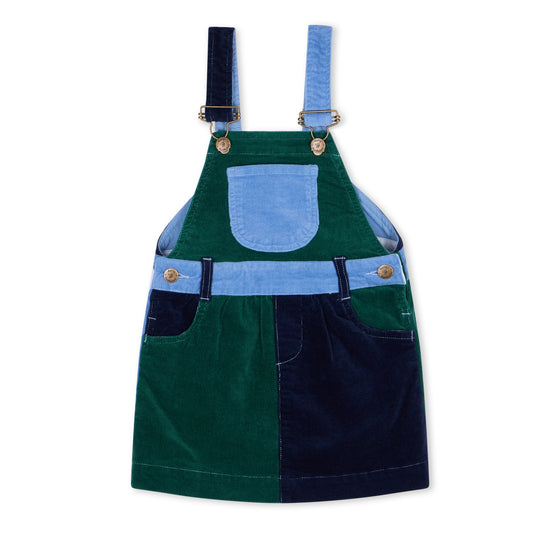 Dotty Dungarees | Corduroy Dress - Blackthorn Patchwork