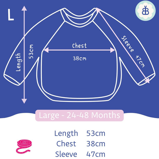 Long Sleeved Baby Bib - Pot Plants