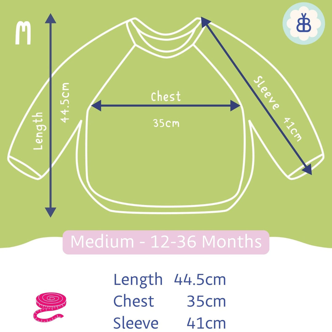 Long Sleeved Baby Bib - Blue Harlequin