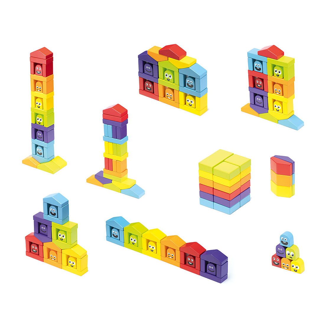 Colourful Houses Building Blocks