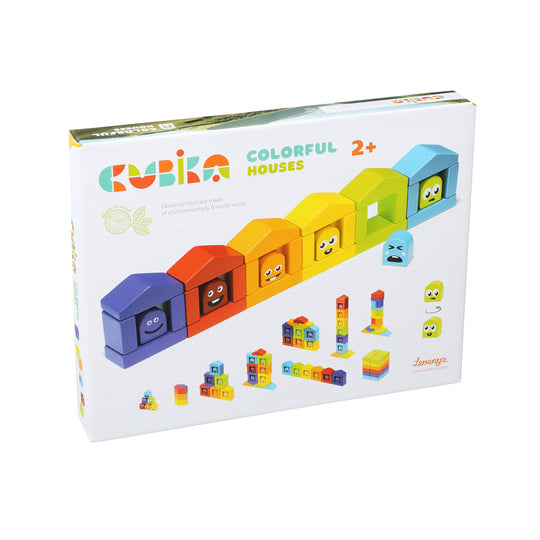 Colourful Houses Building Blocks
