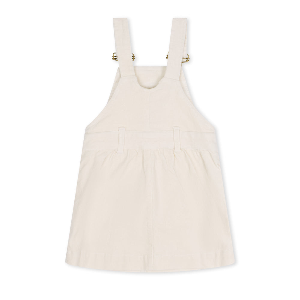 Dotty Dungarees | Corduroy Dress - Custard