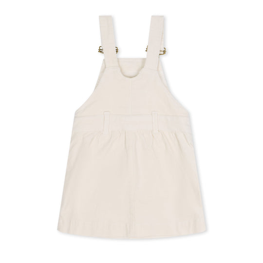 Dotty Dungarees | Corduroy Dress - Custard