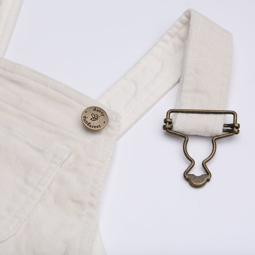 Dotty Dungarees | Corduroy Dress - Custard