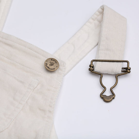 Dotty Dungarees | Corduroy Dress - Custard