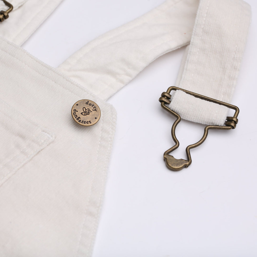 Dotty Dungarees | Corduroy Dungarees - Custard