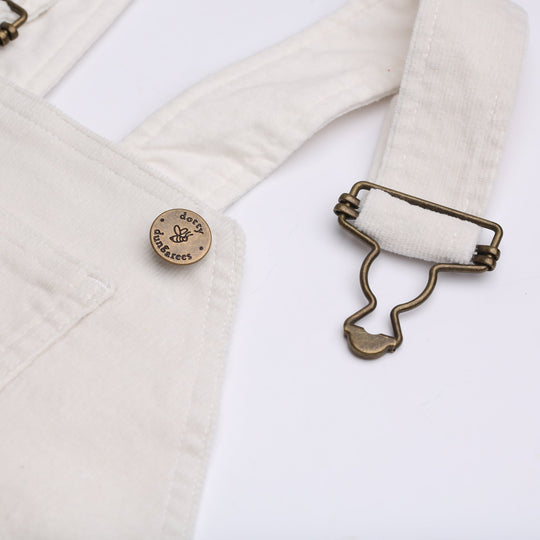 Dotty Dungarees | Corduroy Dungarees - Custard