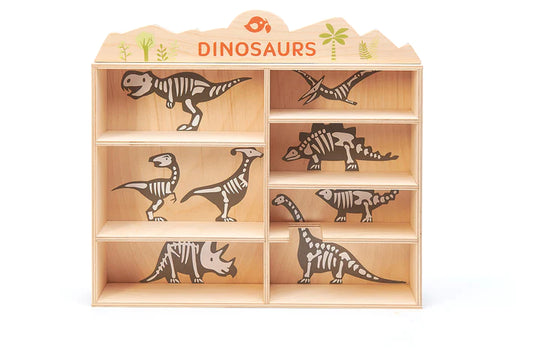 Wooden Shelf With Dinosaurs