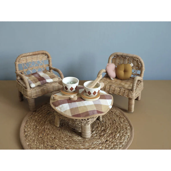 Rattan Doll's Table and Chair Set