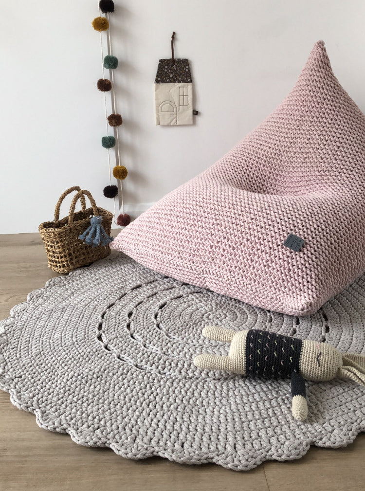 Pale Pink Handmade Knitted Bean Bag