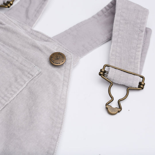 Dotty Dungarees | Corduroy Dress - Fog