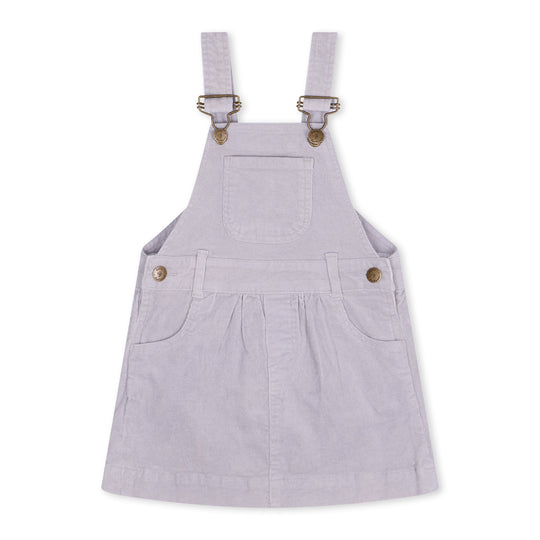 Dotty Dungarees | Corduroy Dress - Fog