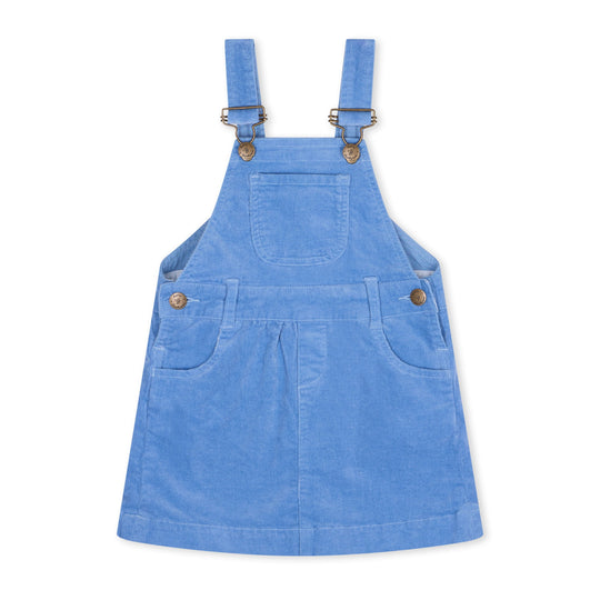 Dotty Dungarees | Corduroy Dress - Forget-Me-Nots
