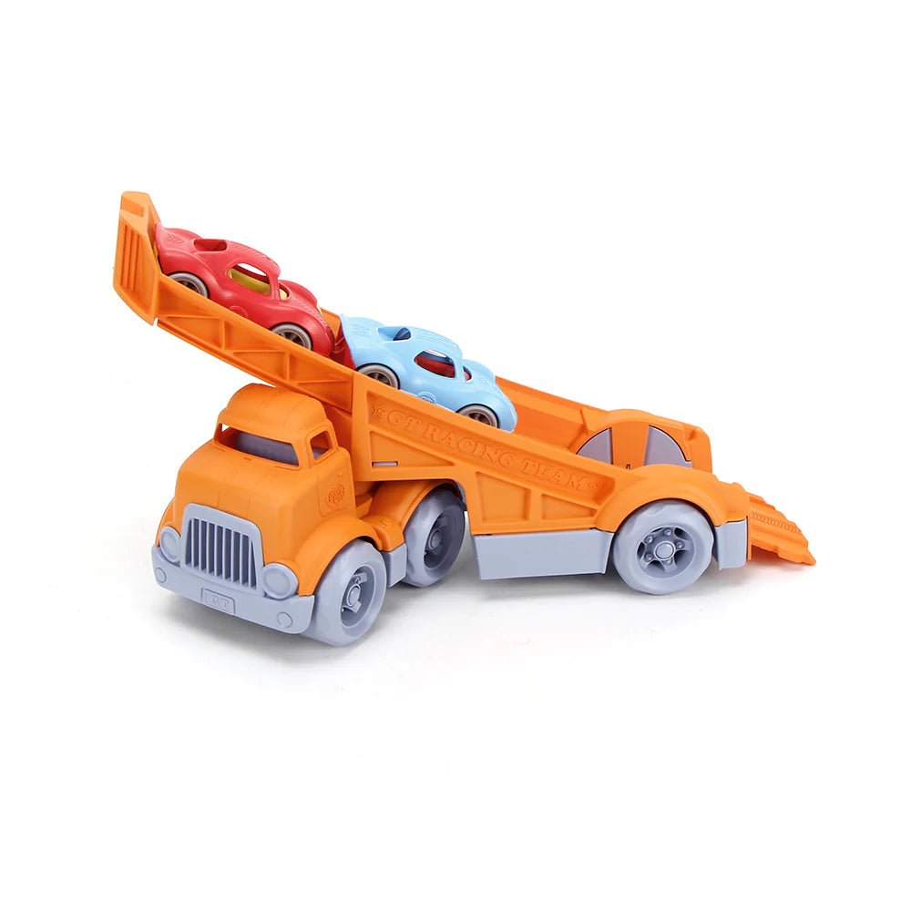 100% Recycled Plastic Racing Truck With 2 Racing Cars - Moo Like a Monkey
