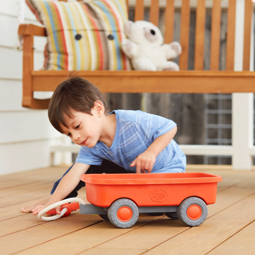 Orange Pull-Along Wagon