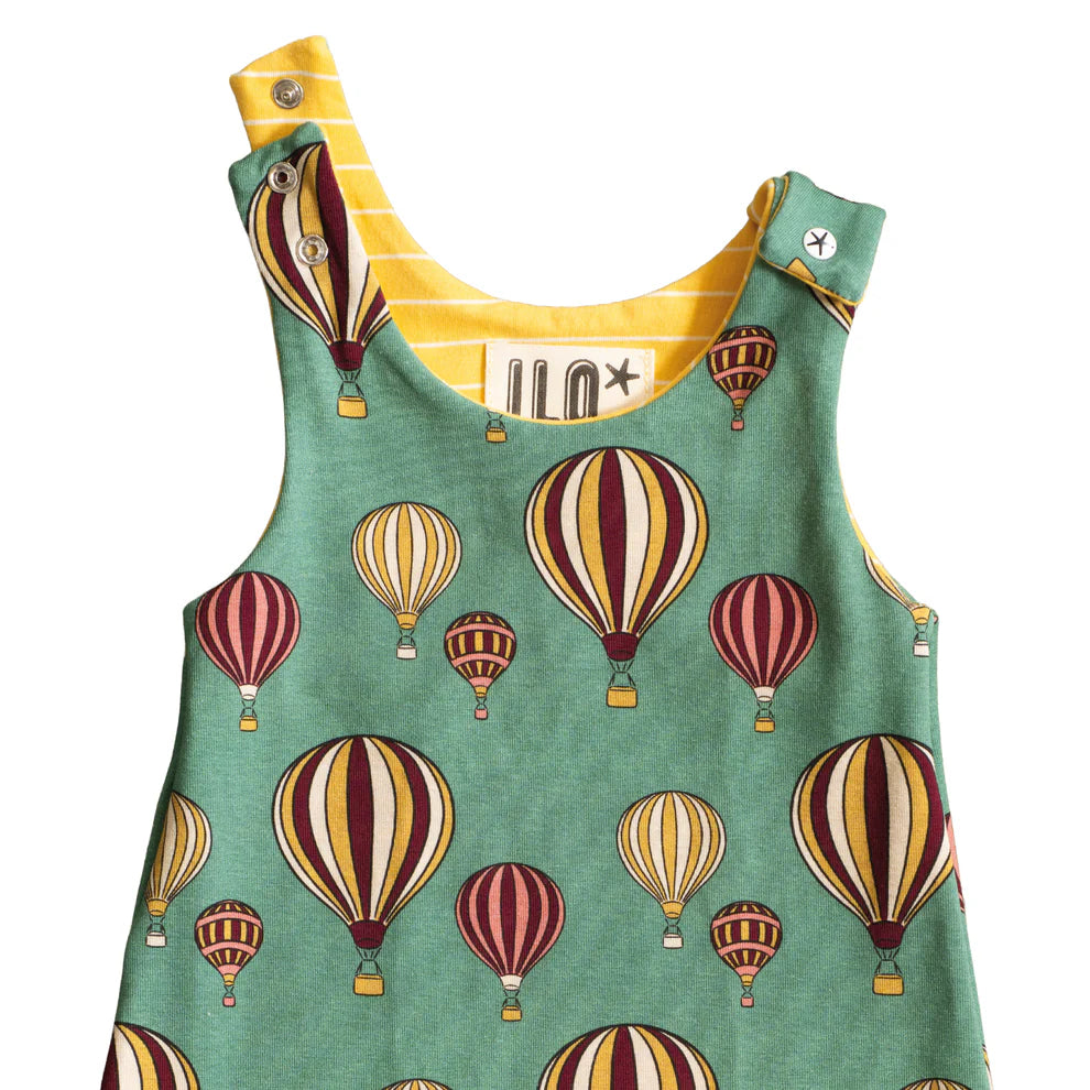 ILO Harem Romper - Hot Air Balloons Green
