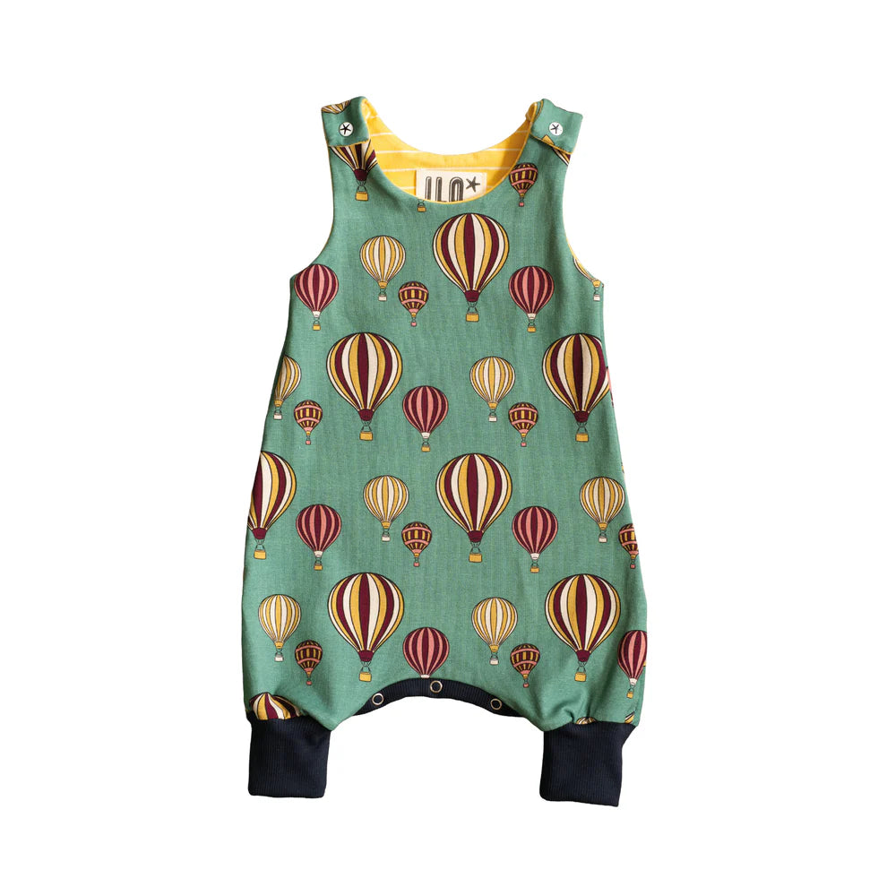 ILO Harem Romper - Hot Air Balloons Green
