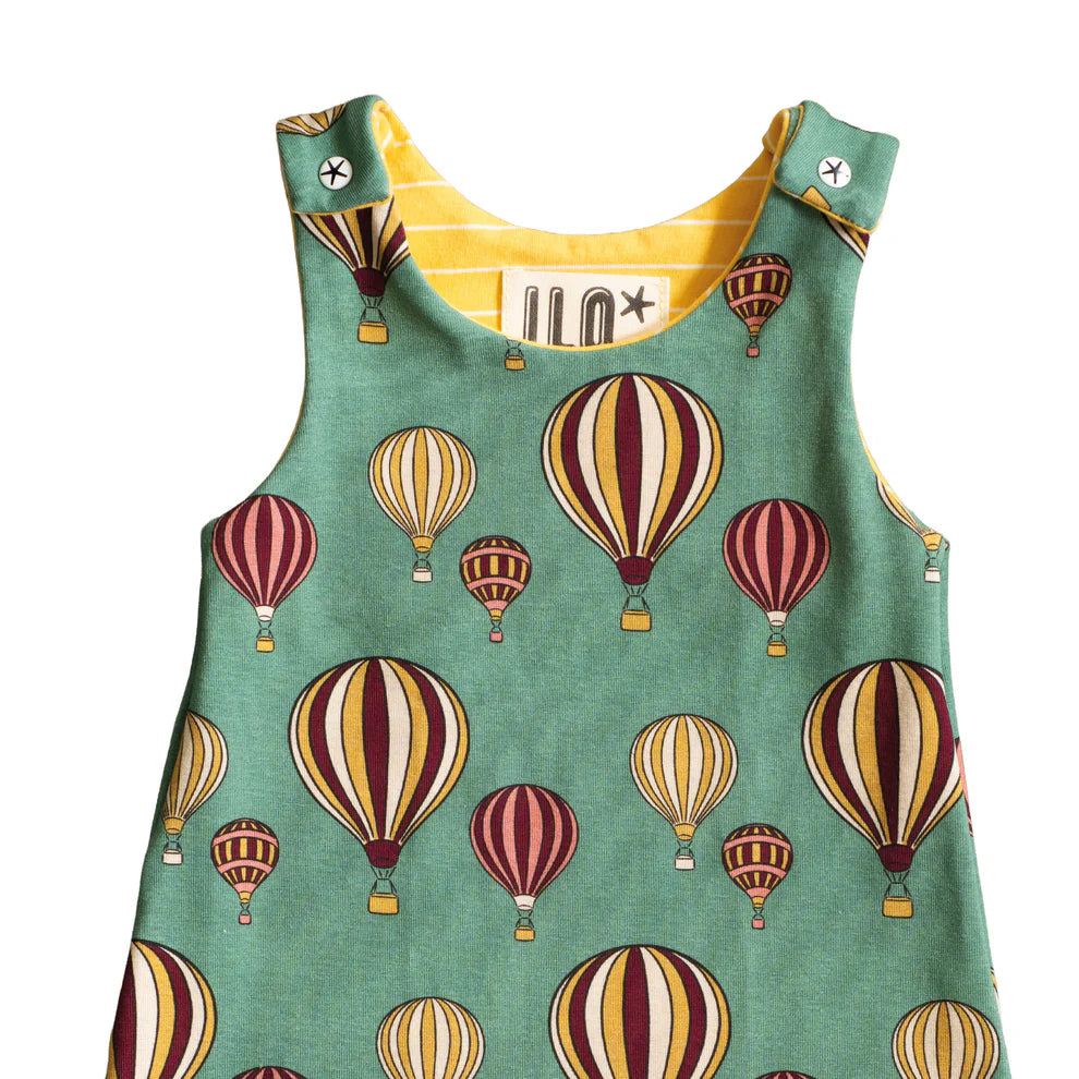 ILO Harem Romper - Hot Air Balloons Green