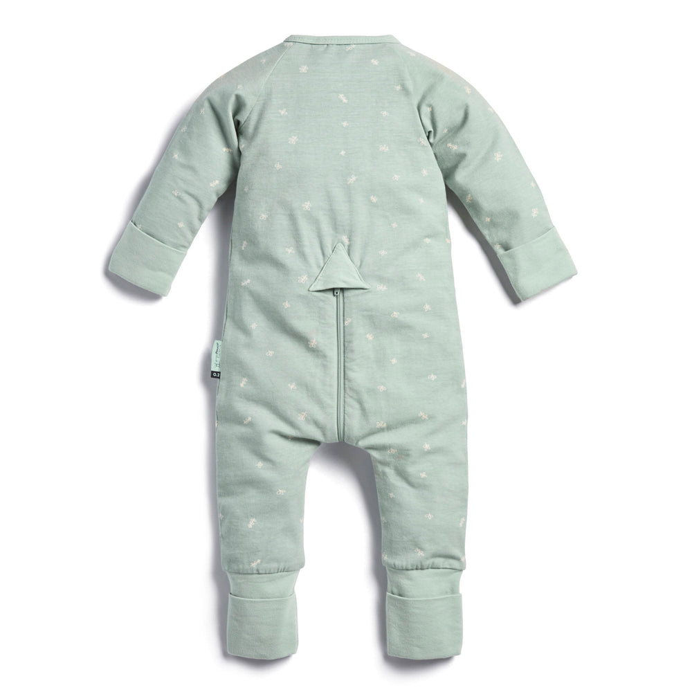 ergoPouch - Organic Layers Long Sleeve Babygrow Sage - Mild 0.2 TOG