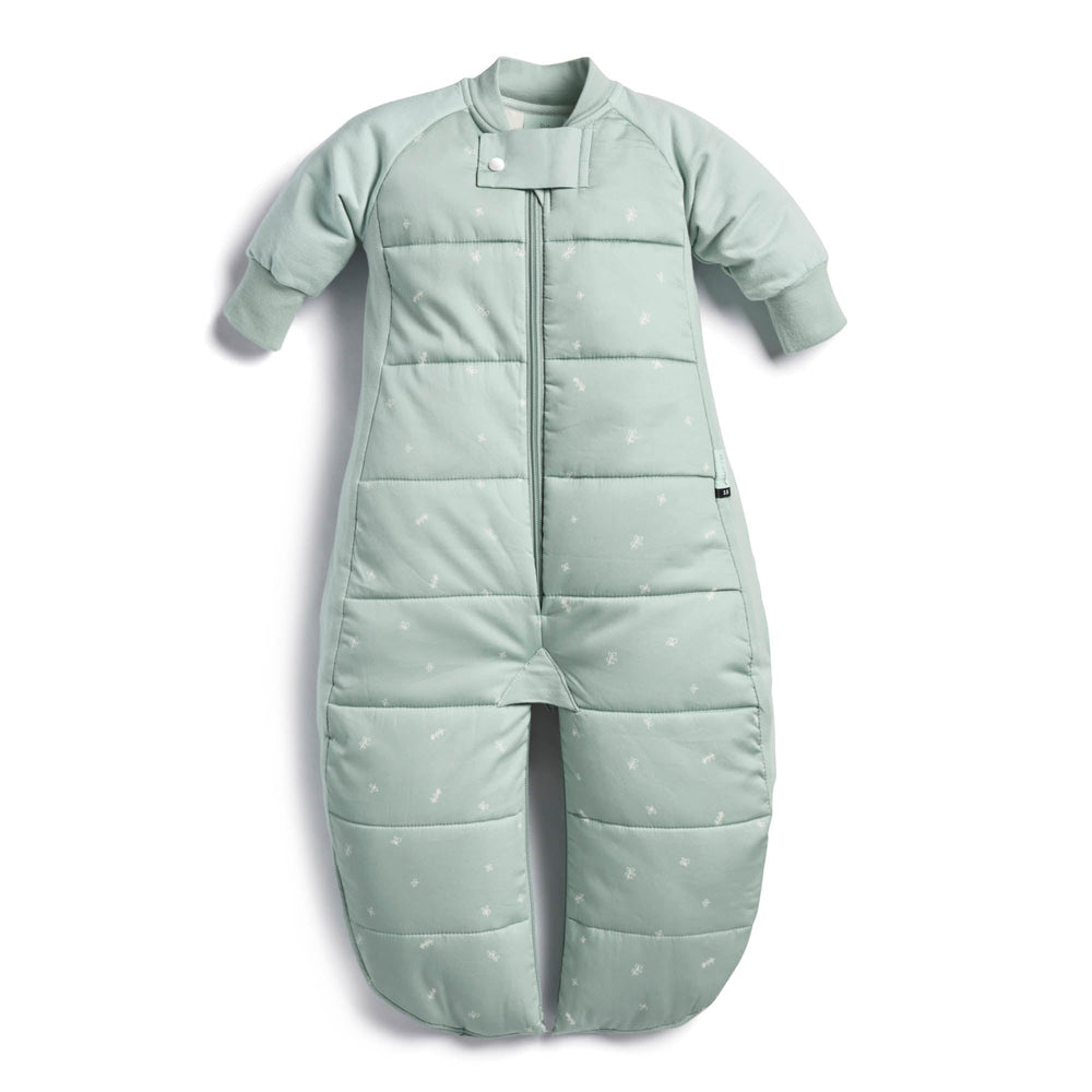 ergoPouch - Organic Winter Long Sleeved 2 in 1 Sleeping Suit Bag - Sage 2.5 TOG
