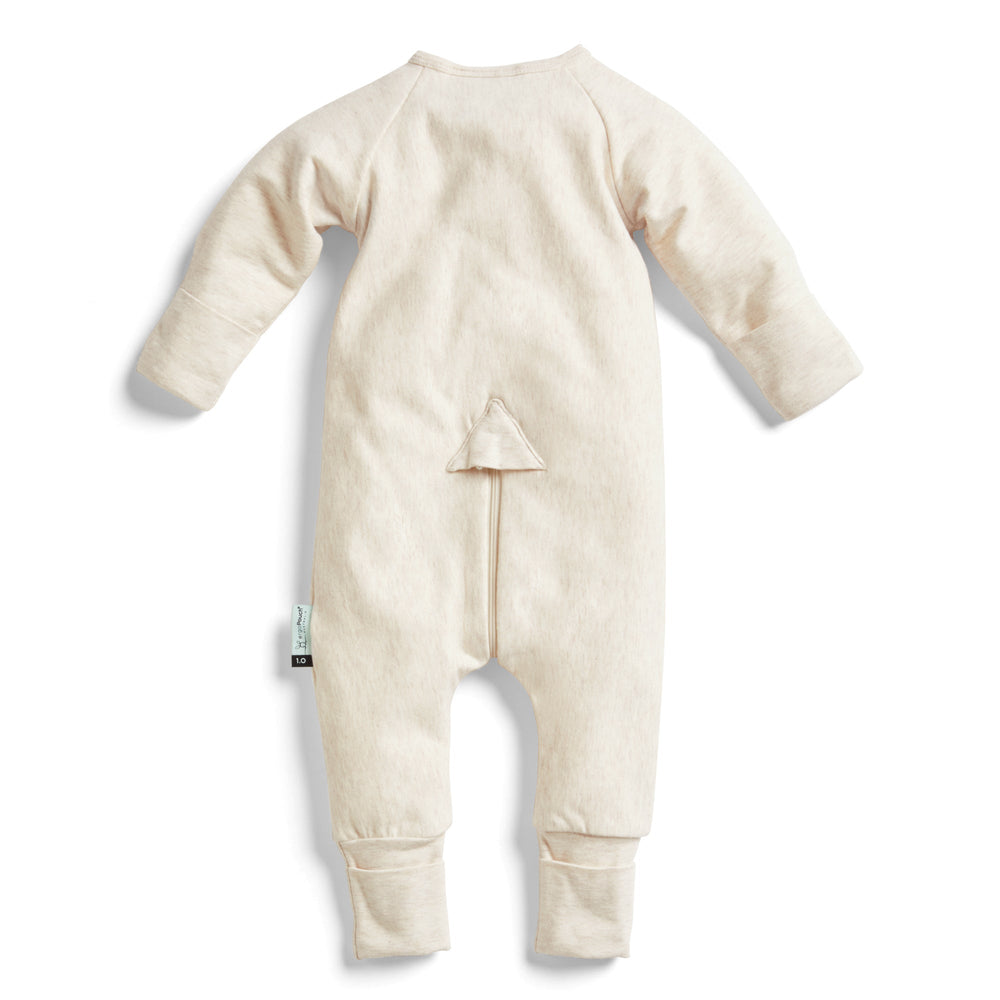 ergoPouch - Organic Layers Long Sleeve Babygrow Oatmeal - Mild 0.2 TOG