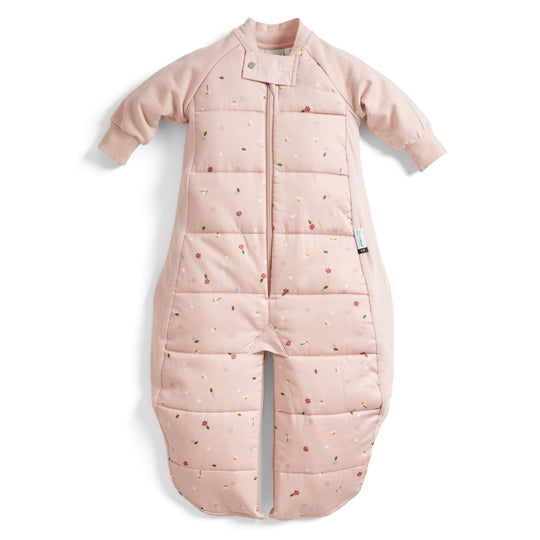 ergoPouch - Organic Winter Long Sleeved 2 in 1 Sleeping Suit Bag - Daisy 2.5 TOG