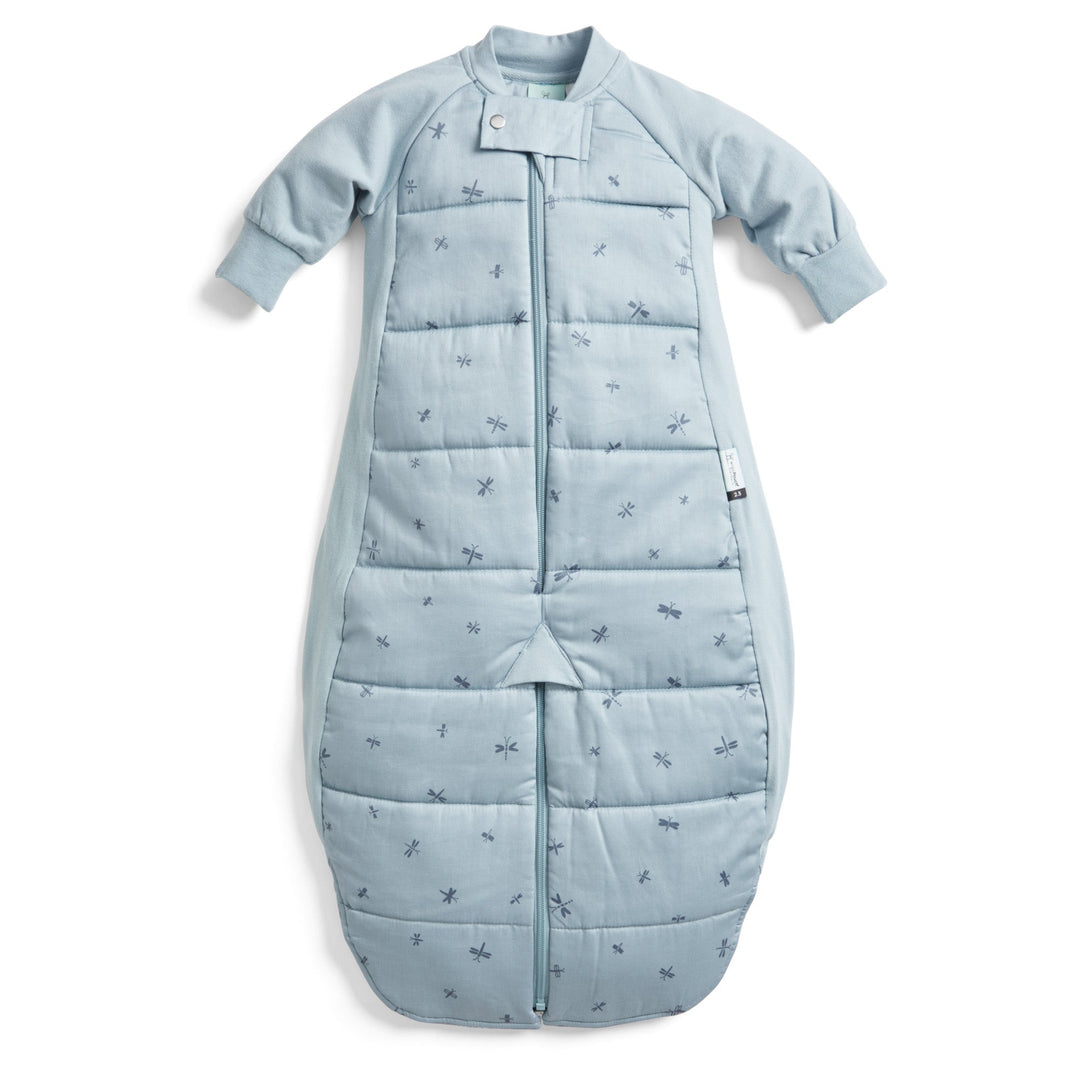 ErgoPouch - Organic Winter Long Sleeved 2 in 1 Sleeping Suit Bag - Dragonflies - 3.5 TOG
