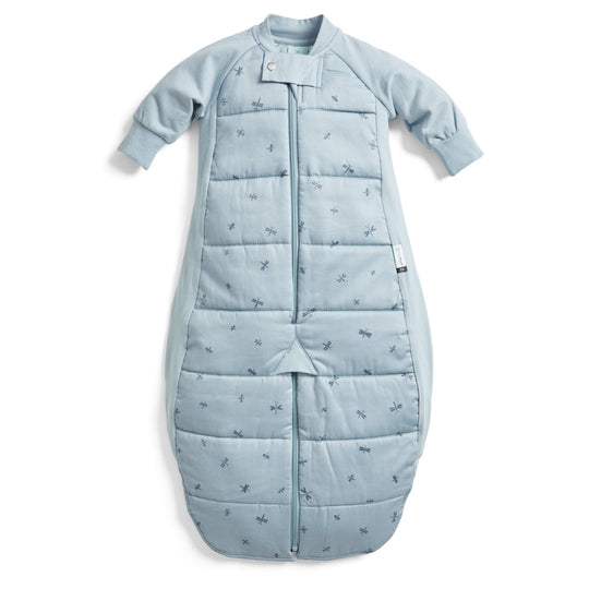 ErgoPouch - Organic Winter Long Sleeved 2 in 1 Sleeping Suit Bag - Dragonflies - 3.5 TOG