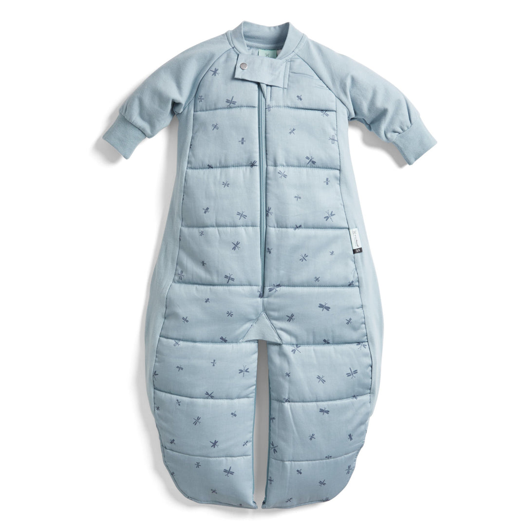 ErgoPouch - Organic Winter Long Sleeved 2 in 1 Sleeping Suit Bag - Dragonflies - 3.5 TOG
