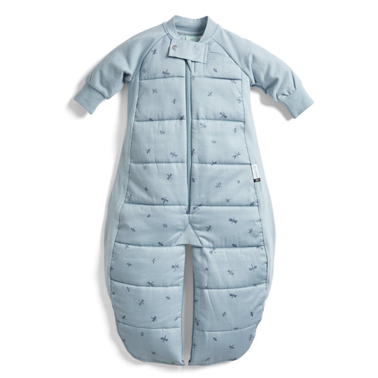 ErgoPouch - Organic Winter Long Sleeved 2 in 1 Sleeping Suit Bag - Dragonflies - 3.5 TOG