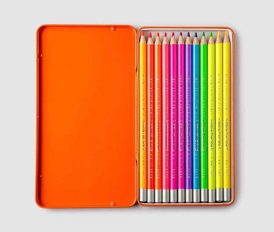 Colouring Pencil Tin | Neon - Moo Like a Monkey