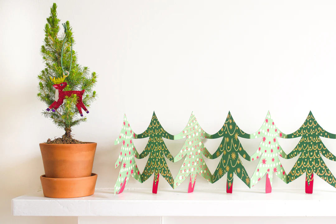 Recycled Paper Concertina Garland | Christmas Tree