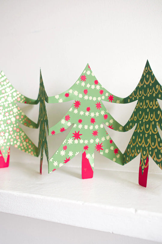 Recycled Paper Concertina Garland | Christmas Tree