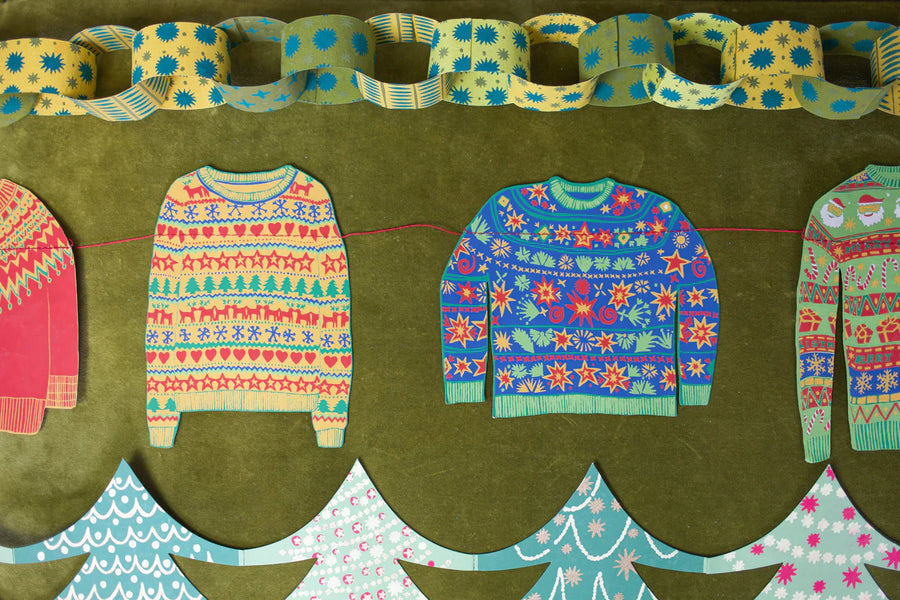Recycled Paper Garland | Christmas Jumpers - Moo Like a Monkey
