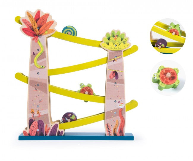 Moulin Roty | Cascading Spinning Tops Sliding Toy