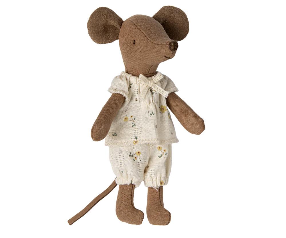 Maileg | Matchbox Mouse - Big Sibling In White Bloomers