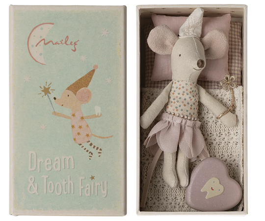 Maileg | Matchbox Mouse - Tooth Fairy With Tooth Box