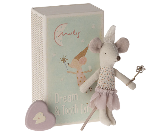 Maileg | Matchbox Mouse - Tooth Fairy With Tooth Box